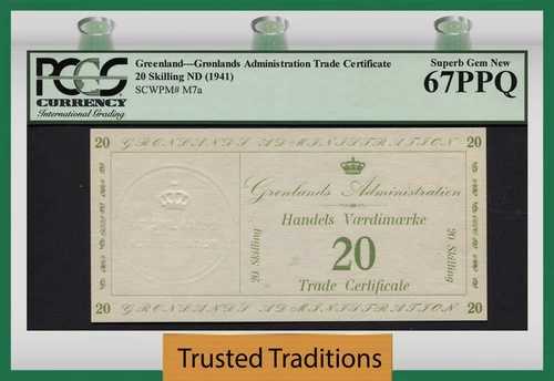TT PK M7a 1941 グリーンランド 20 スキルリング 軍用 PCGS 67 PPQ 最高級品