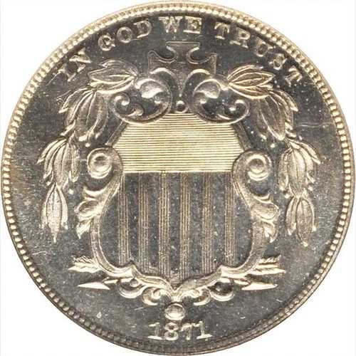 1871 NGC PR65 カメオ 5セント 過小評価された日付入りシールドニッケル｜WORLD RESOURCE【QUEEN店】