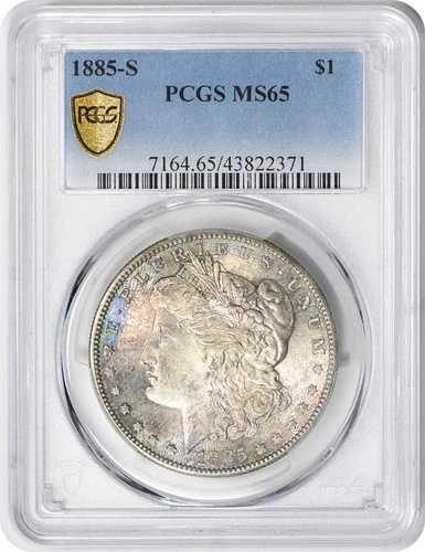 1885-S モルガン銀貨 MS65 PCGS