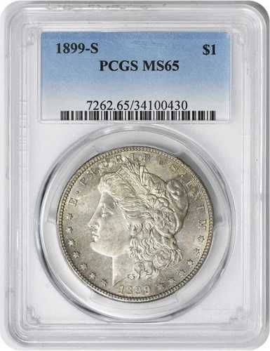 1899-S モルガン銀貨 MS65 PCGS