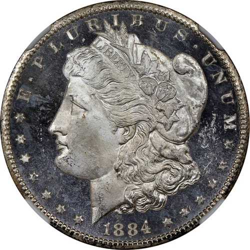 1884-CC 1ドル モルガン・ダラー NGC MS65 - 見事なブラストホワイトディープミラーカメオの宝石|WORLD RESOURCE【QUEEN店】