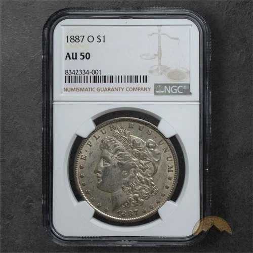 1887-O モルガン銀貨 1ドル - AU50 NGC - ニューオーリンズ