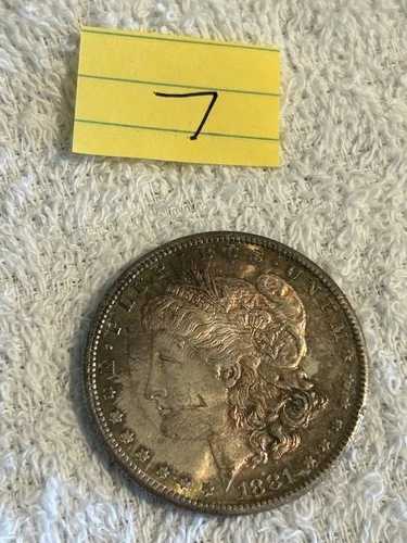 1881年 S モーガン シルバー ドル US $1 コイン トーニング 90% シルバー インベスト