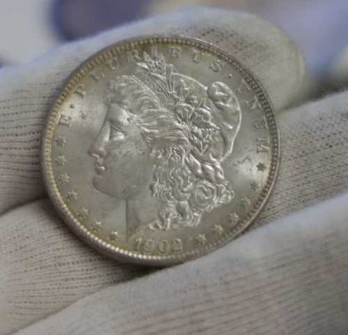 1902年 O 米国モルガン銀貨 1ドル 未使用 裏面トーン