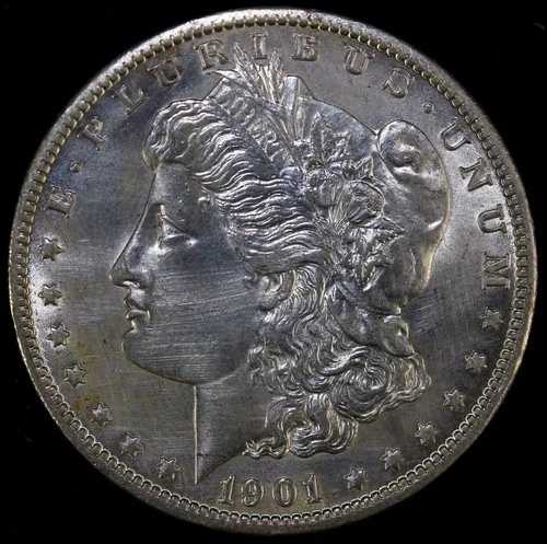 1901-O モルガン銀貨 1ドル UNC ディテールクリーニング済み #M1