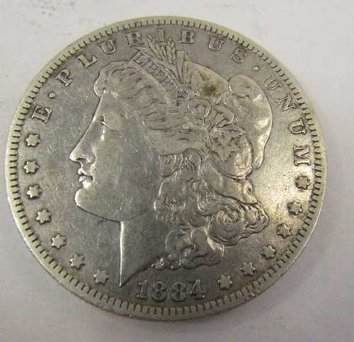 アメリカ合衆国 1884年 - S モルガン シルバー ドル XF 状態良好またはそれ以上*