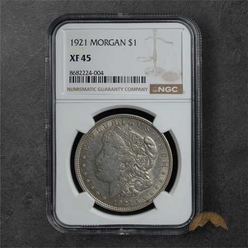 1921年 モルガン銀貨 1ドル - NGC XF45 - フィラデルフィア