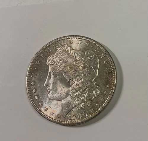 1880 S モーガン銀貨、非常に満足のいく未加工未使用、美しい色合いが少しあります。写真をご覧ください。