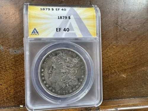 1879年モルガン銀貨、米国銀貨1ドル、ANACS EF40認定