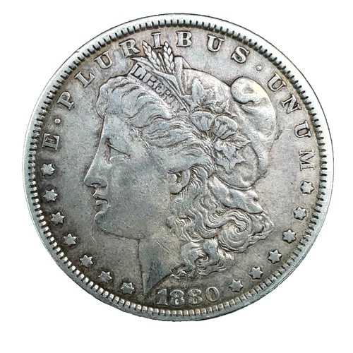 1880年 モルガン・ダラー VF/XF 90% 銀 1ドル 米国コレクターズコイン #1294
