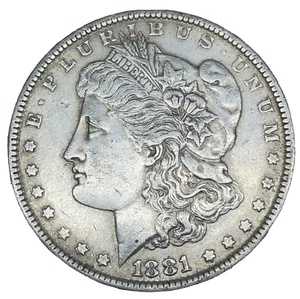 1881年 モルガン・ダラー 90% 銀 1ドル 米国貨幣 コレクターズアイテム #738