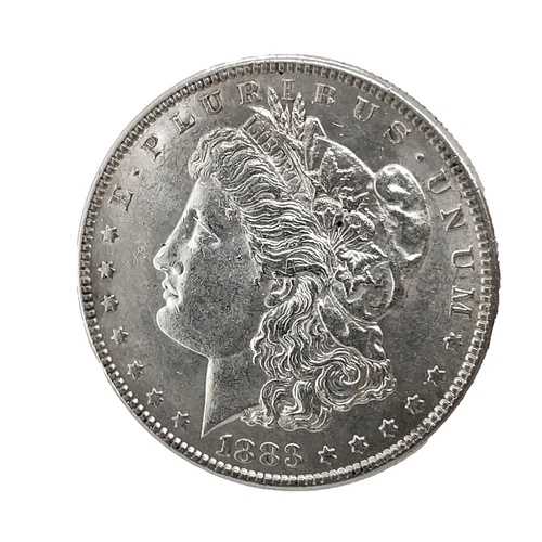 1883年 モルガン・ダラー AU。ほぼ未使用、銀90%、コレクターズコイン #1427