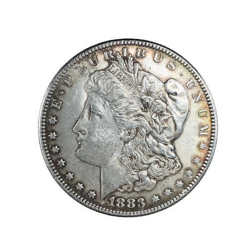 1883年 モルガン・ダラー AU - ほぼ未使用 90% 銀 1ドル US コイン # 1749