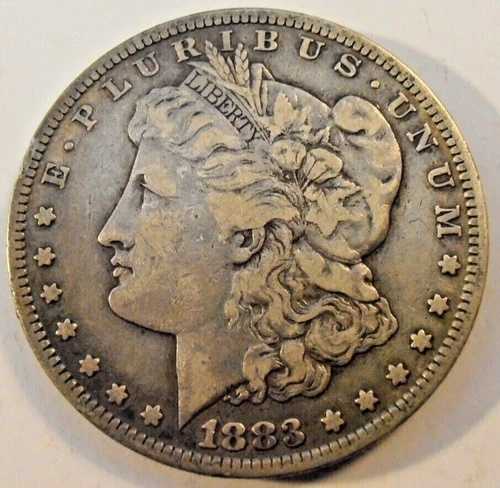 1883年 S モルガン銀貨、タフデイト (83SAC1) 送料無料