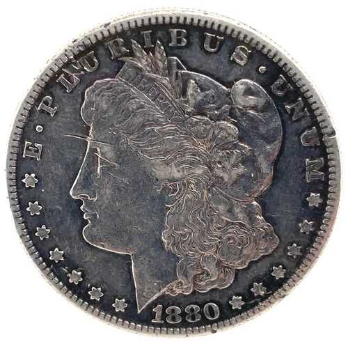 1880-S モルガン・ダラー VF 非常に良好な90%銀貨 1ドル USトーンコイン コレクターズアイテム #756