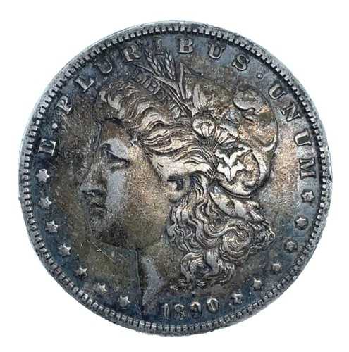 1890-O モルガン・ダラー VF 非常に良好な自然な色調 90% 銀 1 ドル US コイン # 1651