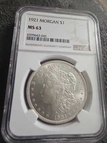1921年 モルガン銀貨 NGC MS 63