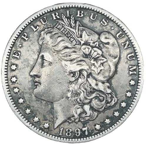 1897年 O モルガン ダラー トーン 90% シルバー 1 ドル US コイン #529