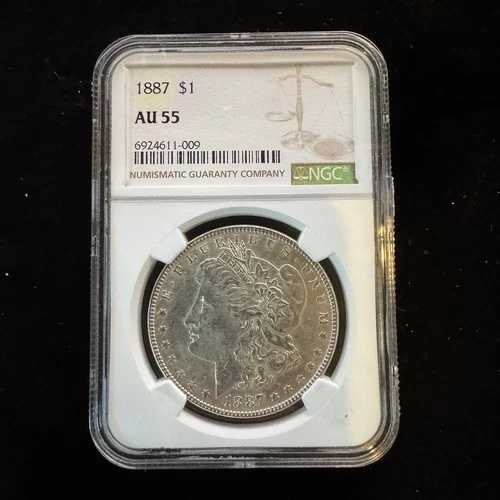 1887年 モルガン銀貨 NGC AU 55 40,040円