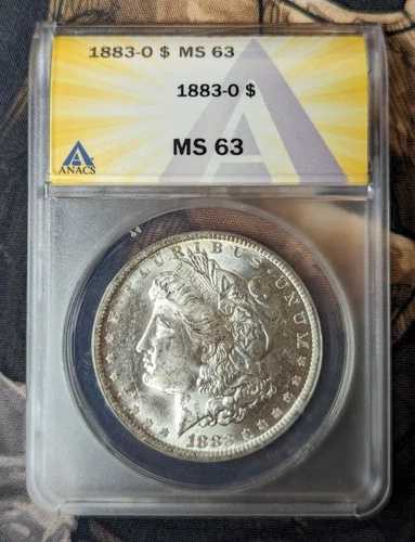 1883-O モルガン銀貨 ANACS MS 63 - 素晴らしい光沢、希少なニューオーリンズ造幣局