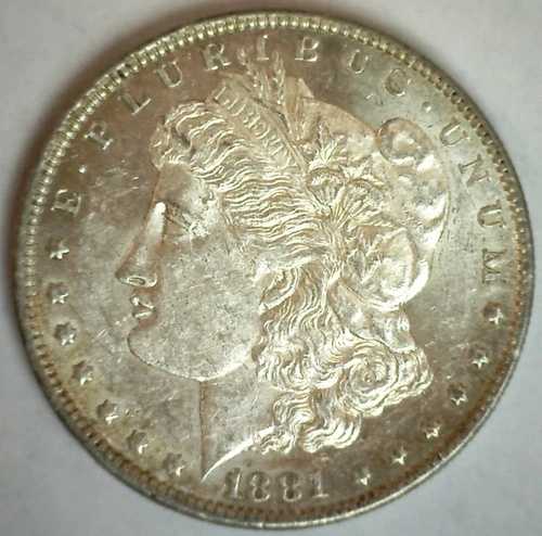 1881年 O モーガン シルバードル 1ドル 米国型コイン ほぼ未使用 ニューオーリンズ造幣局