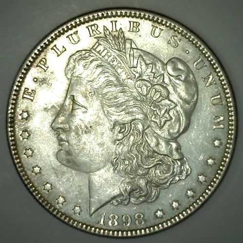 1898年 モルガン銀貨 1ドル US BU コイン フィラデルフィア鋳造 縁が色あせている