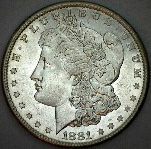 1881年 S シルバー モーガン 1ドル 未流通コイン MS サンフランシスコ $1