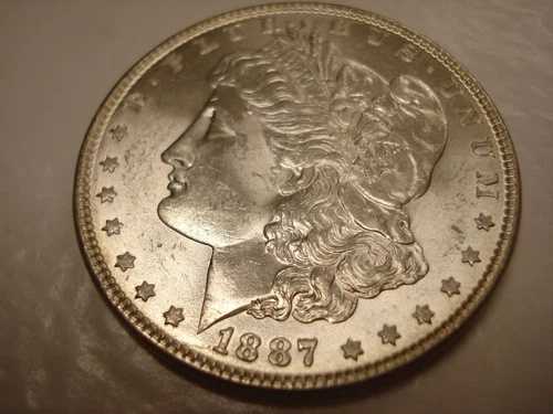 *高品位、明るい白色、1887-P モルガン・ダラー銀貨 #HG-6