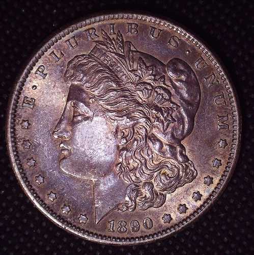 1890-S モーガン銀貨 ハイグレードトーニング $1 #024