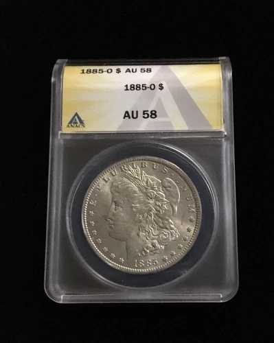 1885-O ANACS AU 58 モルガン銀貨、アメリカ合衆国 1ドル銀貨