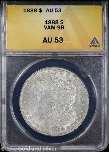 1888-P 1ドル モルガン銀貨 ANACS AU 53 | VAM-9B