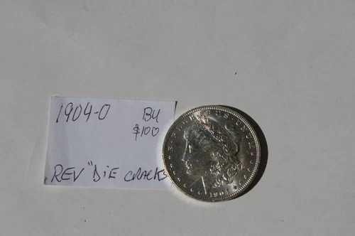 BU-1904-0 モーガン・シルバー・ドル・リバース「ダイ・クラック」 38,610円