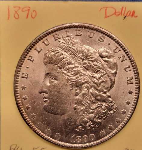 1890年 モルガン銀貨 非常に良い 中程度 AU フィラデルフィア造幣局 良評価