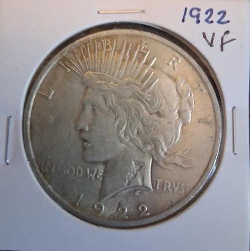1922年 1ドル ピース銀貨 非常に良好な通常レリーフ