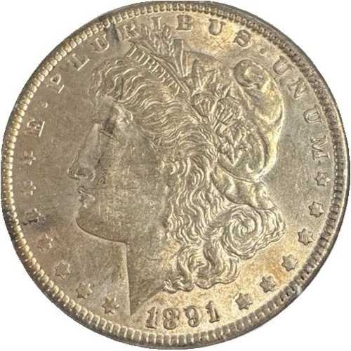 1891年 モルガン 1ドル ? 銀90% ? 未使用+ (AU+) ? セミキーデート