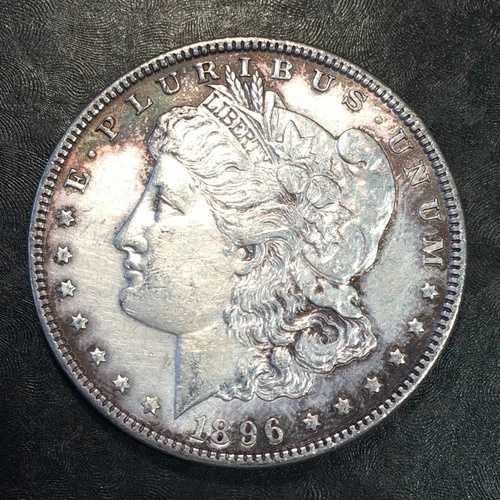 1896年モルガン銀貨 - ヘアライン加工、未流通 - 高品質スキャン #Q503