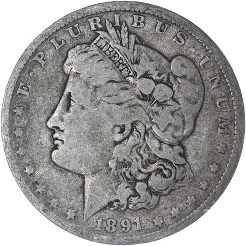 1891 O モルガン銀貨 非常に良い VG 写真参照 E196