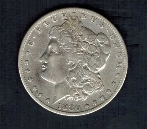 1880-S モルガン銀貨「良質」90%銀貨 1ドル米国貨幣 コレクターズアイテム