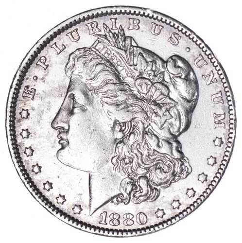 1880-P モルガン銀貨（1ドル）、フィラデルフィア造幣局、銀90%