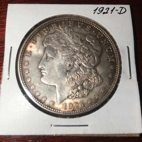 1921 D モルガン シルバー ダラー MS 詳細 本物の米国造幣局 より良い日付 希少な鋳造