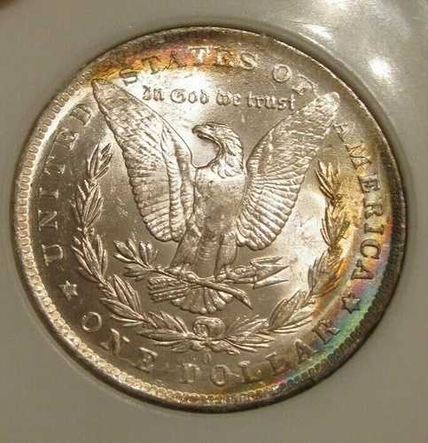 1883年 O モルガン銀貨 - UNC、裏面は虹色に輝き、光沢あり、3963-1