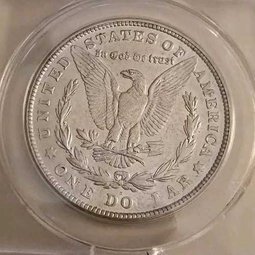 1921 年 1 ドル モルガン シルバー ダラー - グリースを通して刻印されたミント エラー。スラブ コイン。