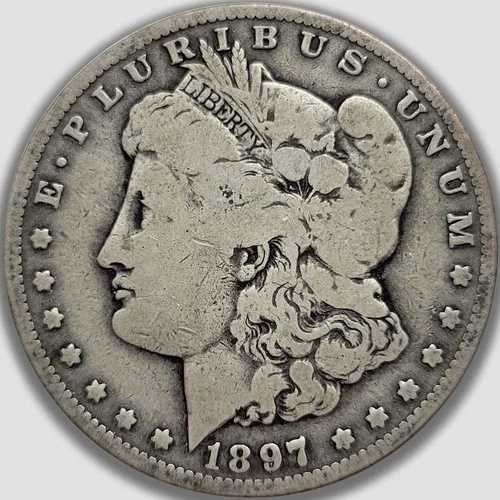 1897-O モルガン銀貨 1ドル 良好 G+ * オリジナル表面 * 1897O VAM 6a 希少