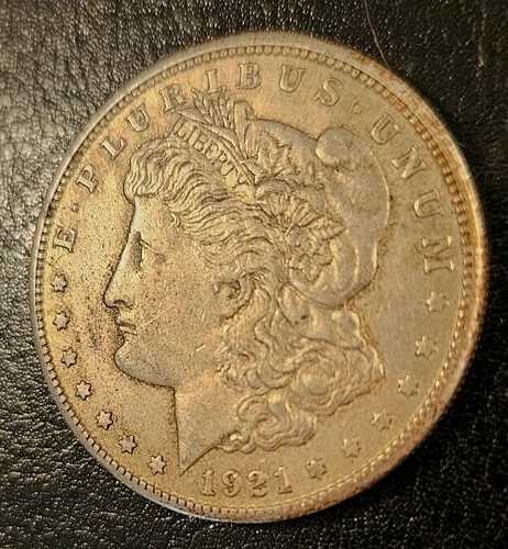 1921 S モーガン シルバー ダラー、ゴージャスなライト ゴールド トーン、高級品!