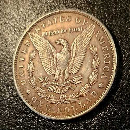 1896年モルガン銀貨、両面に美しいダークバーニッシュ仕上げ、高品位