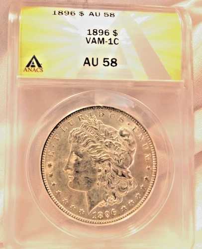 1896-P モーガン シルバー ドル *ホワイト* AU58 VAM-1C 入手困難!