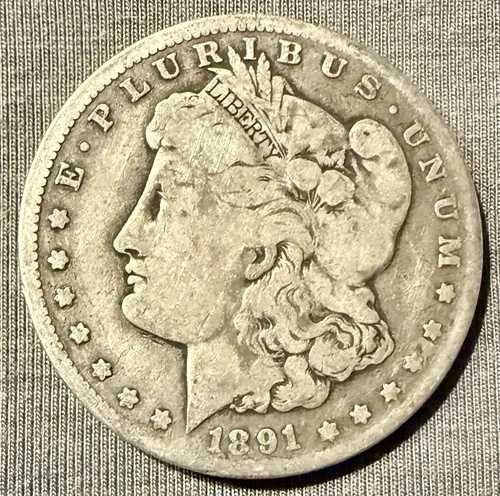 1891-O モルガン・ダラー 90% 銀貨 米国流通コイン ニューオーリンズ造幣局