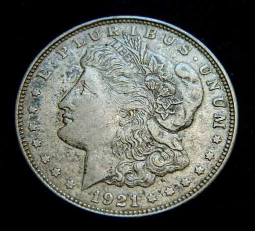 1921-D 1ドル モルガン銀貨。90% 銀、米国造幣局純正品。