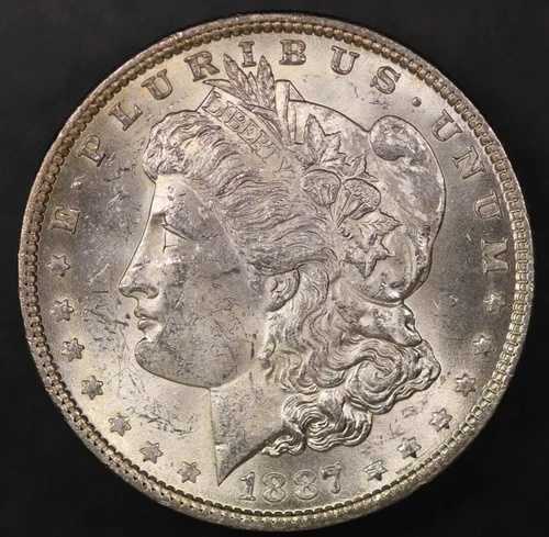 1887年製 モルガン銀貨 トーン加工 新品 地元コレクションより ロットAA8249
