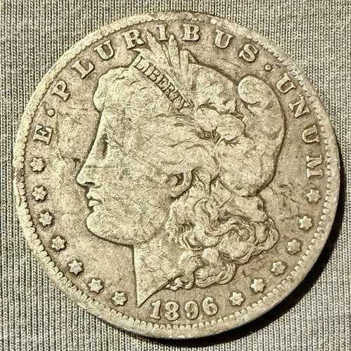 1896-O モルガン・ダラー 90% 銀貨 米国流通コイン ニューオーリンズ造幣局